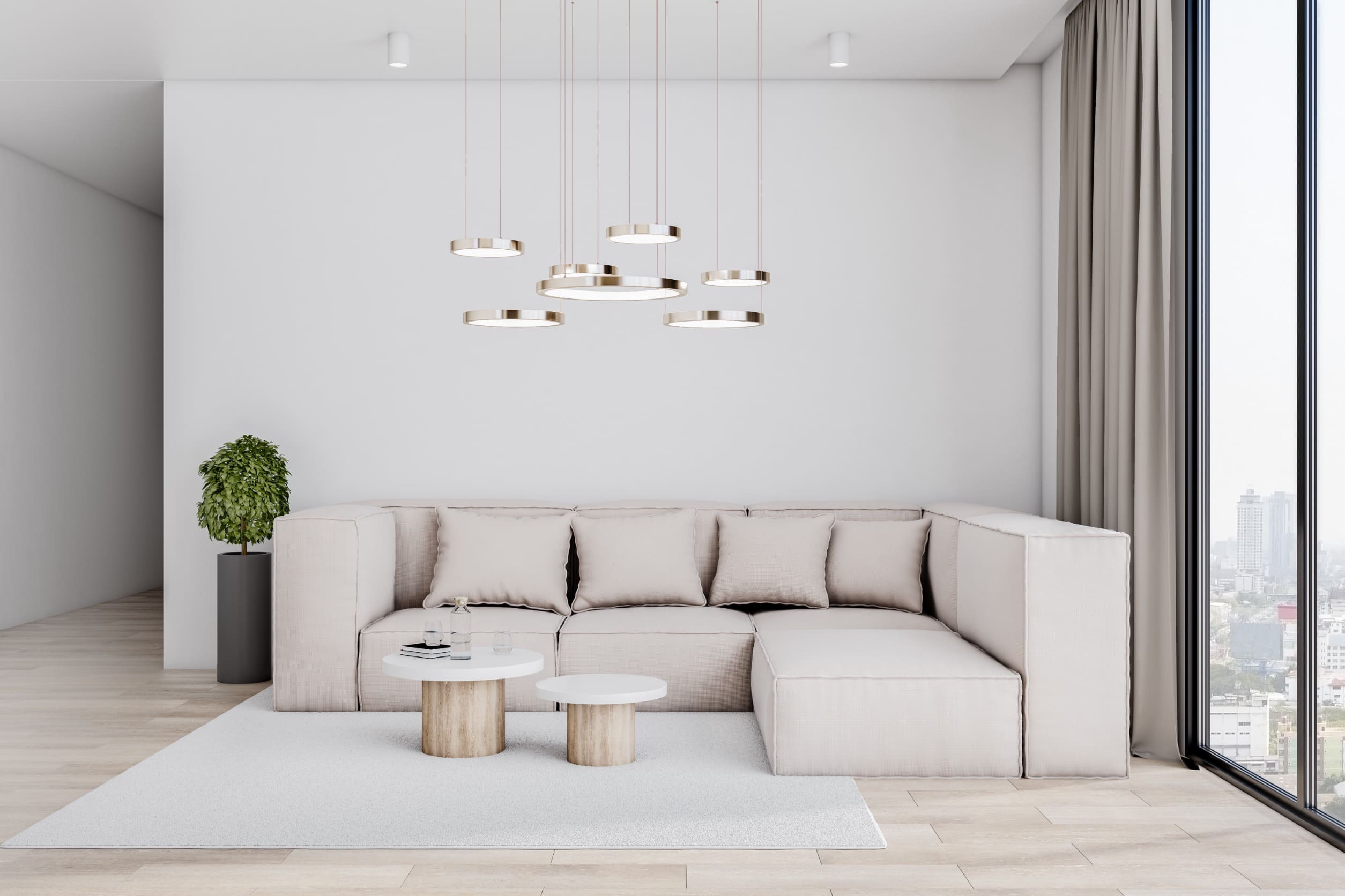 salón moderno con sofá